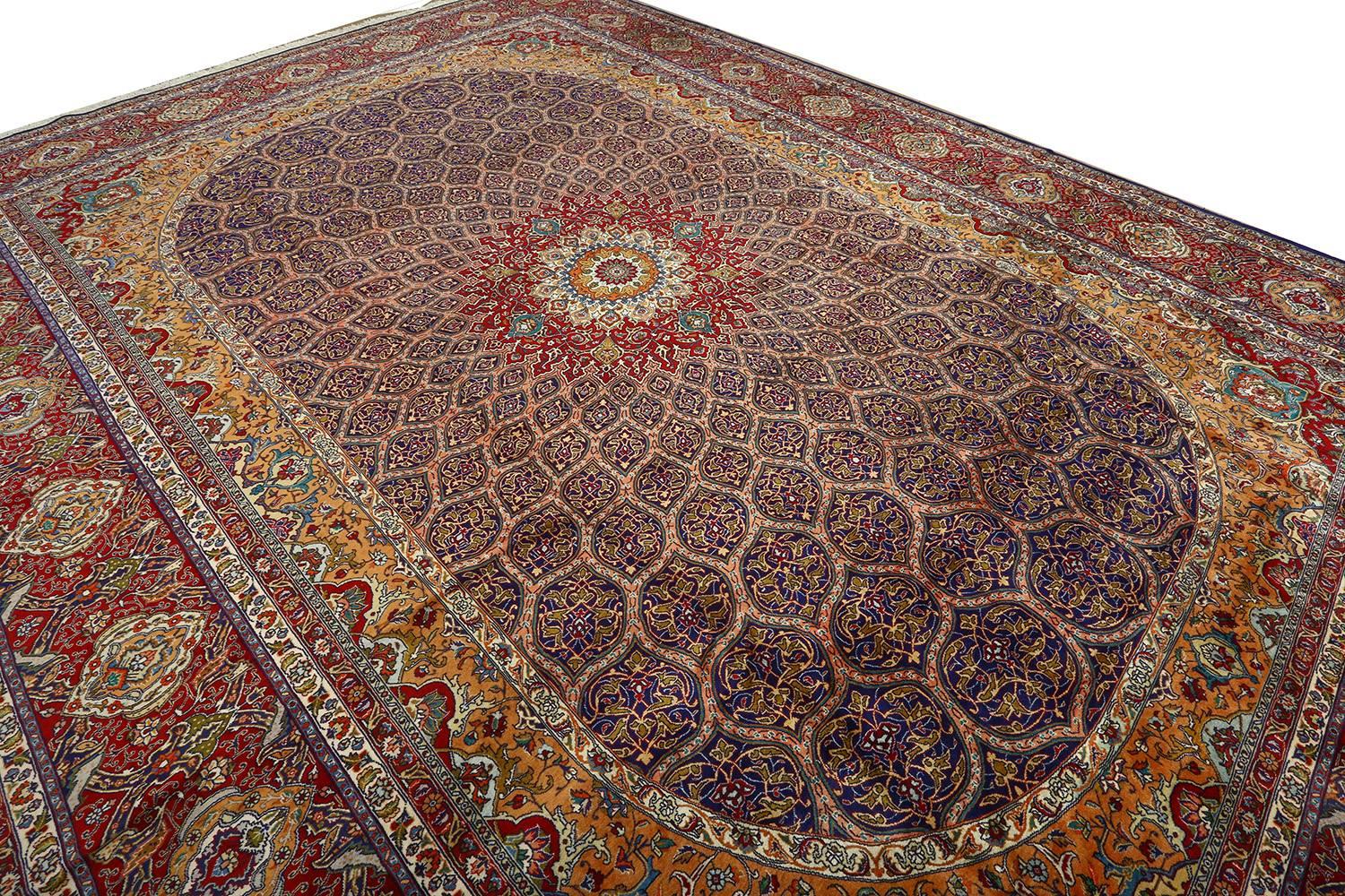 Nazmiyal Collection Vintage Tabriz Persian Rug. Size: 11 ft 11 in x 16 ft 3 in  4