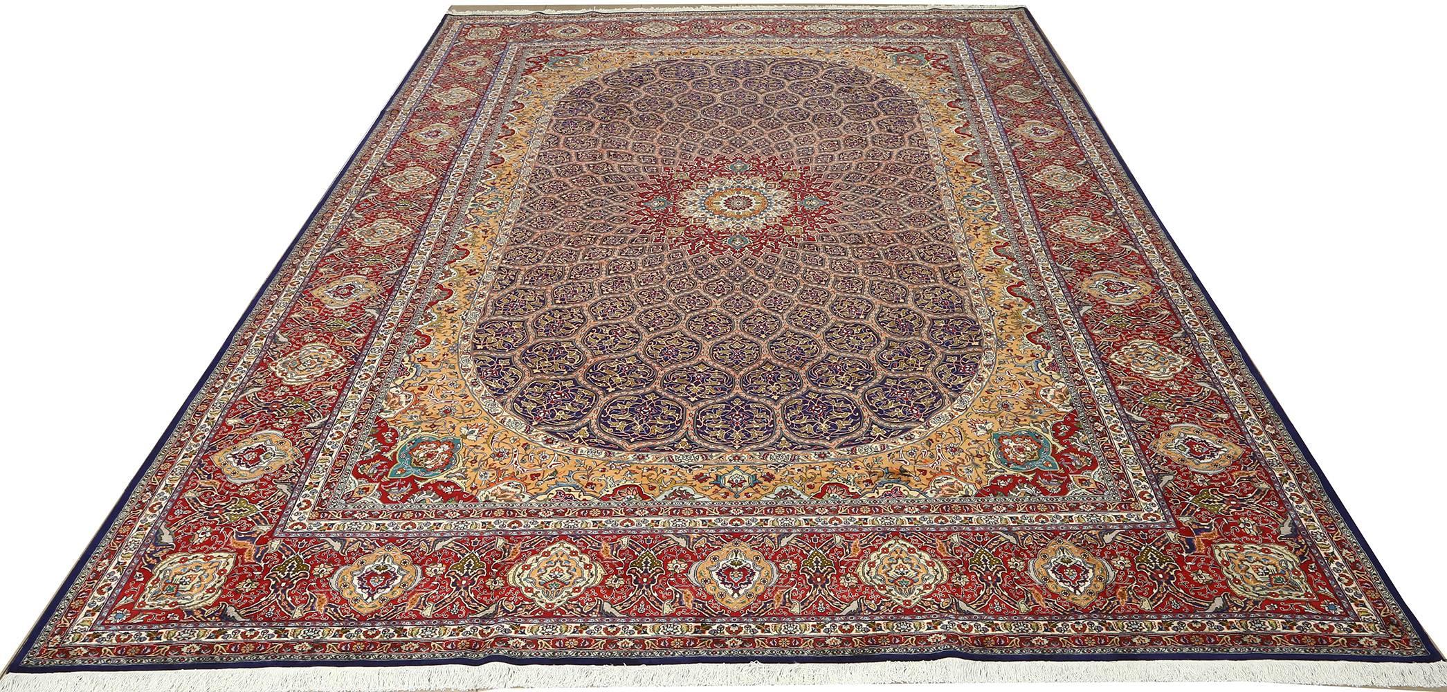 20th Century Nazmiyal Collection Vintage Tabriz Persian Rug. Size: 11 ft 11 in x 16 ft 3 in 