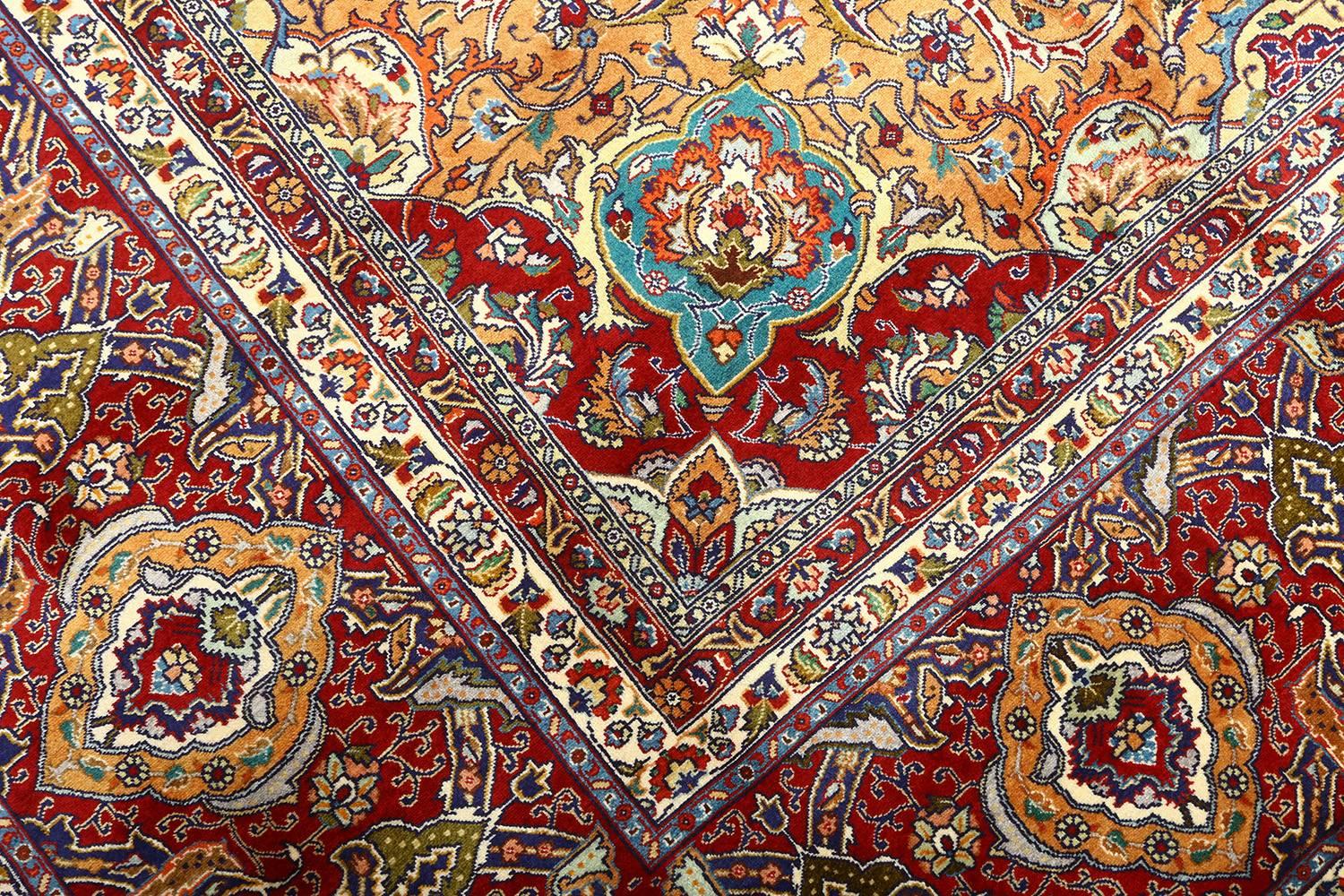 Wool Nazmiyal Collection Vintage Tabriz Persian Rug. Size: 11 ft 11 in x 16 ft 3 in 