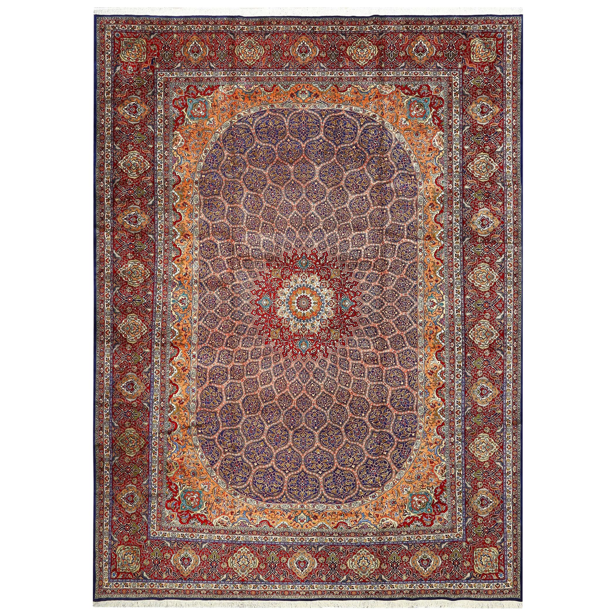Nazmiyal Collection Vintage Tabriz Persian Rug. Size: 11 ft 11 in x 16 ft 3 in 