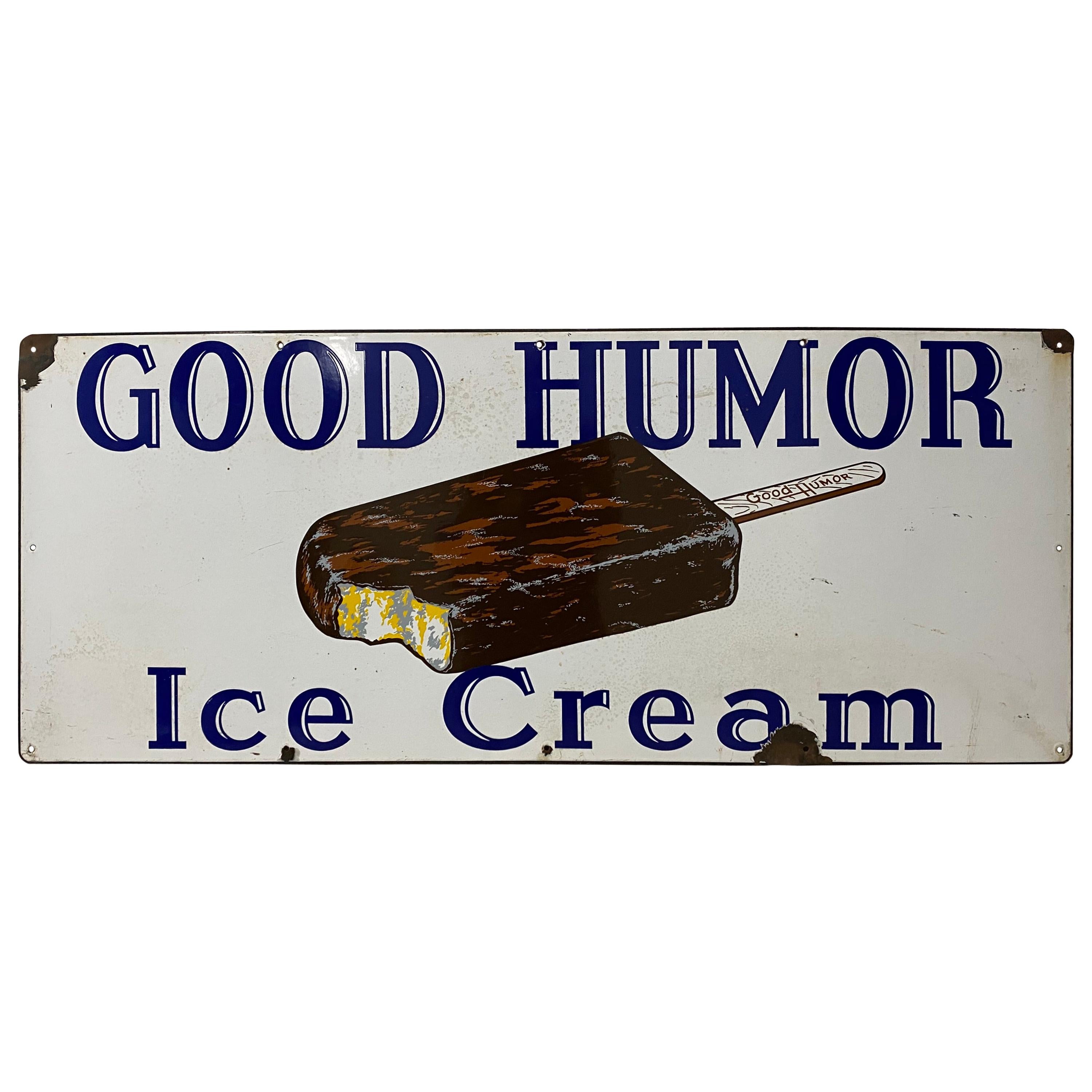 Vintage "Good Humor Ice Cream" Enameled Advertising Sign, circa 1930