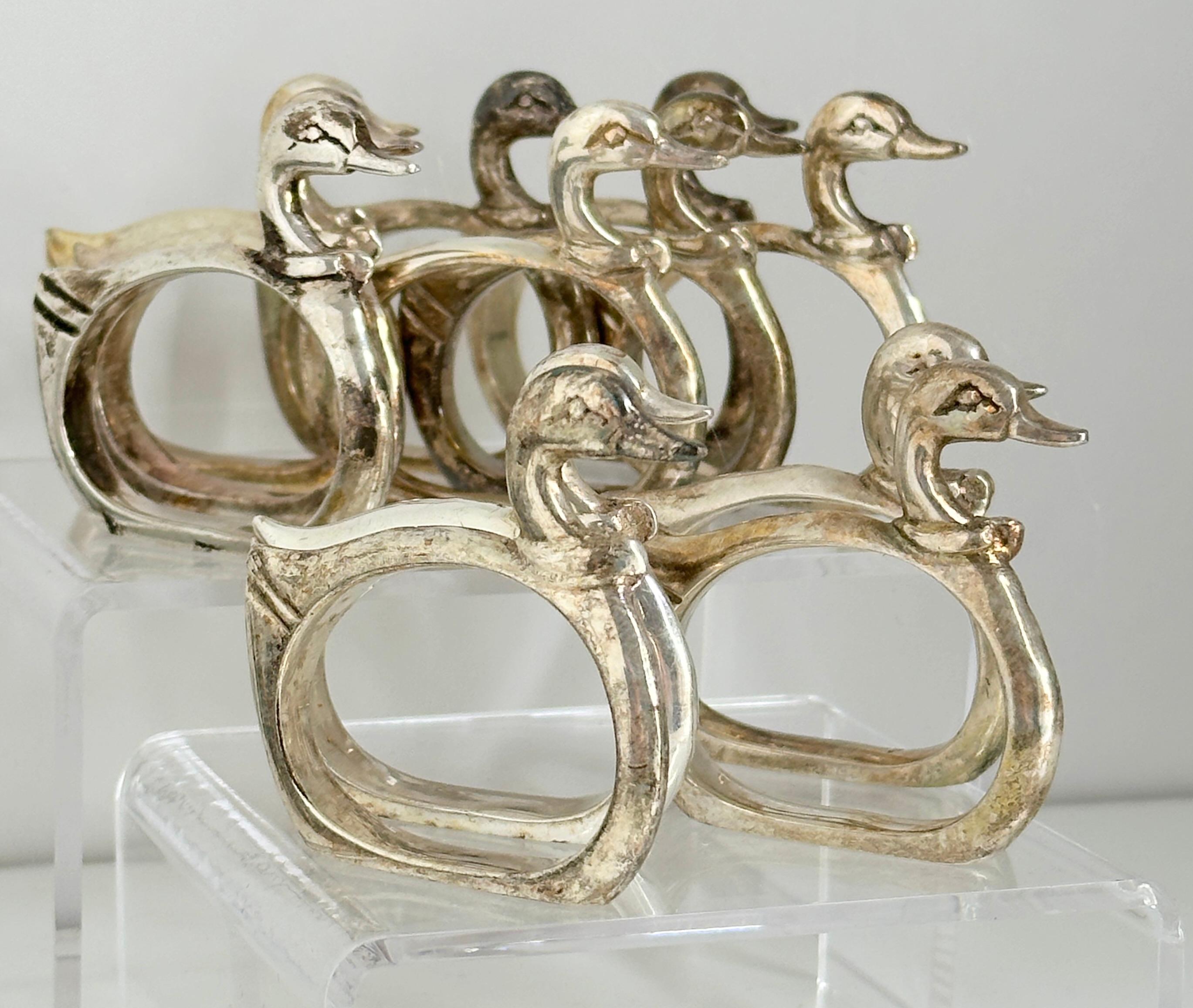 Vintage Goose Duck Napkin Rings, Set of Twelve, Germany 1960s For Sale 1