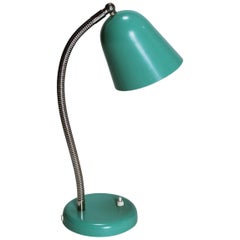 Vintage Goose Neck Green Desk Lamp, Switzerland, 1960s