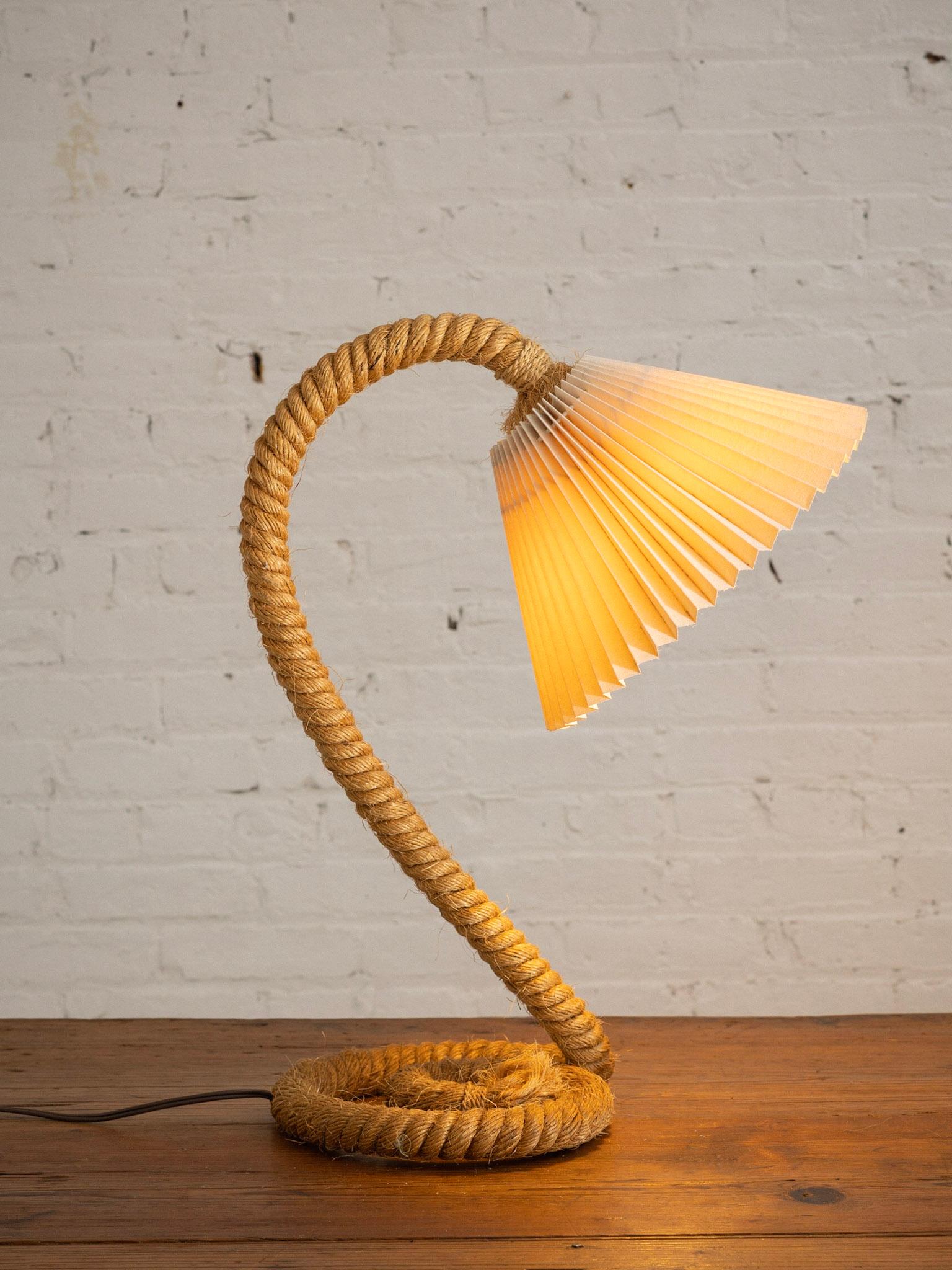 Vintage Gooseneck Rope Table Lamp 5