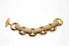 vintage GOOSSENS for YVES SAINT LAURENT chunky rhinestone link bracelet