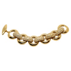 vintage GOOSSENS for YVES SAINT LAURENT chunky rhinestone link bracelet
