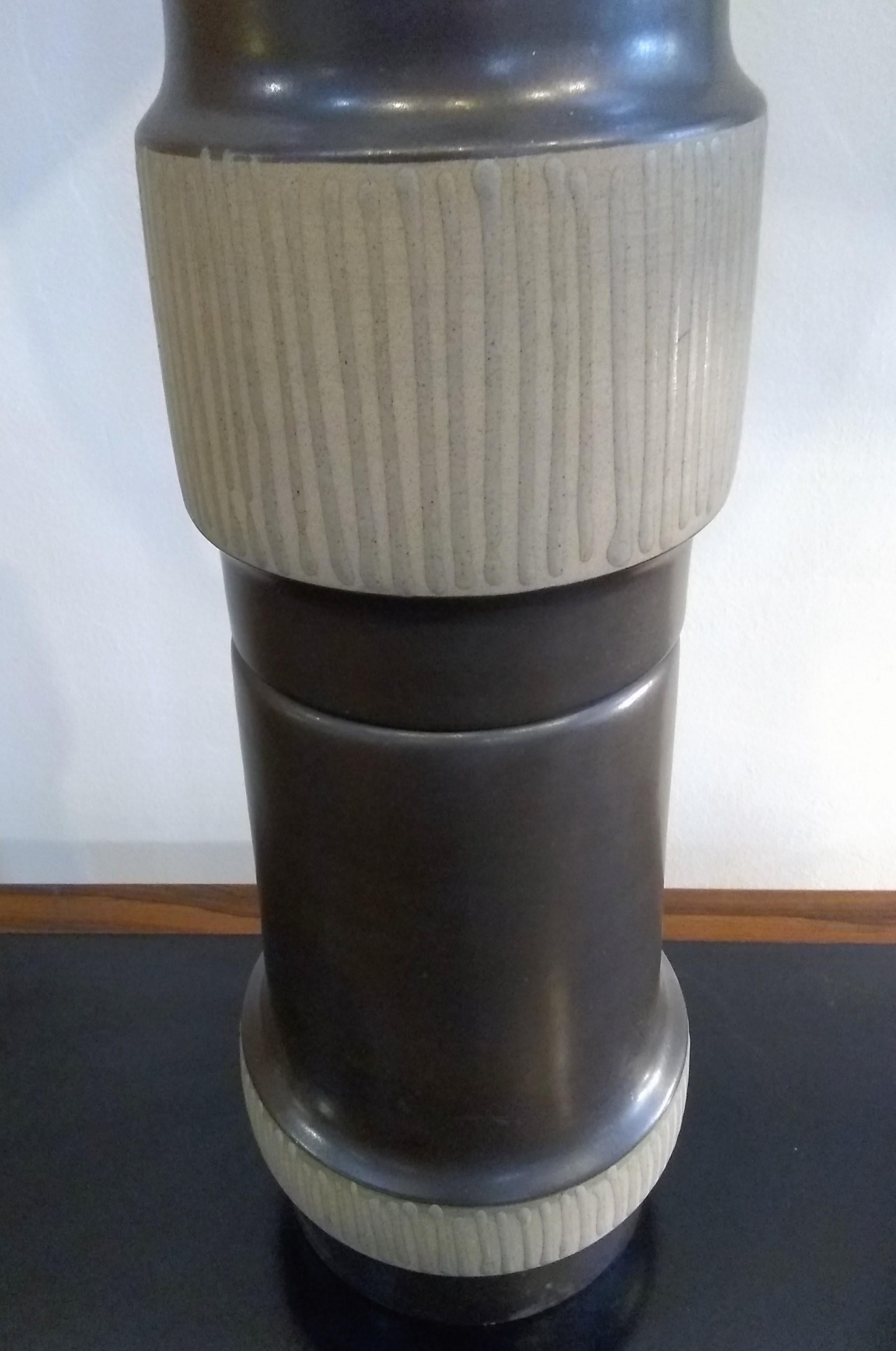 Mid-Century Modern  Gordon and Jane Martz for Marshall Studios Slate Grey Tall Ceramic Table Lamp