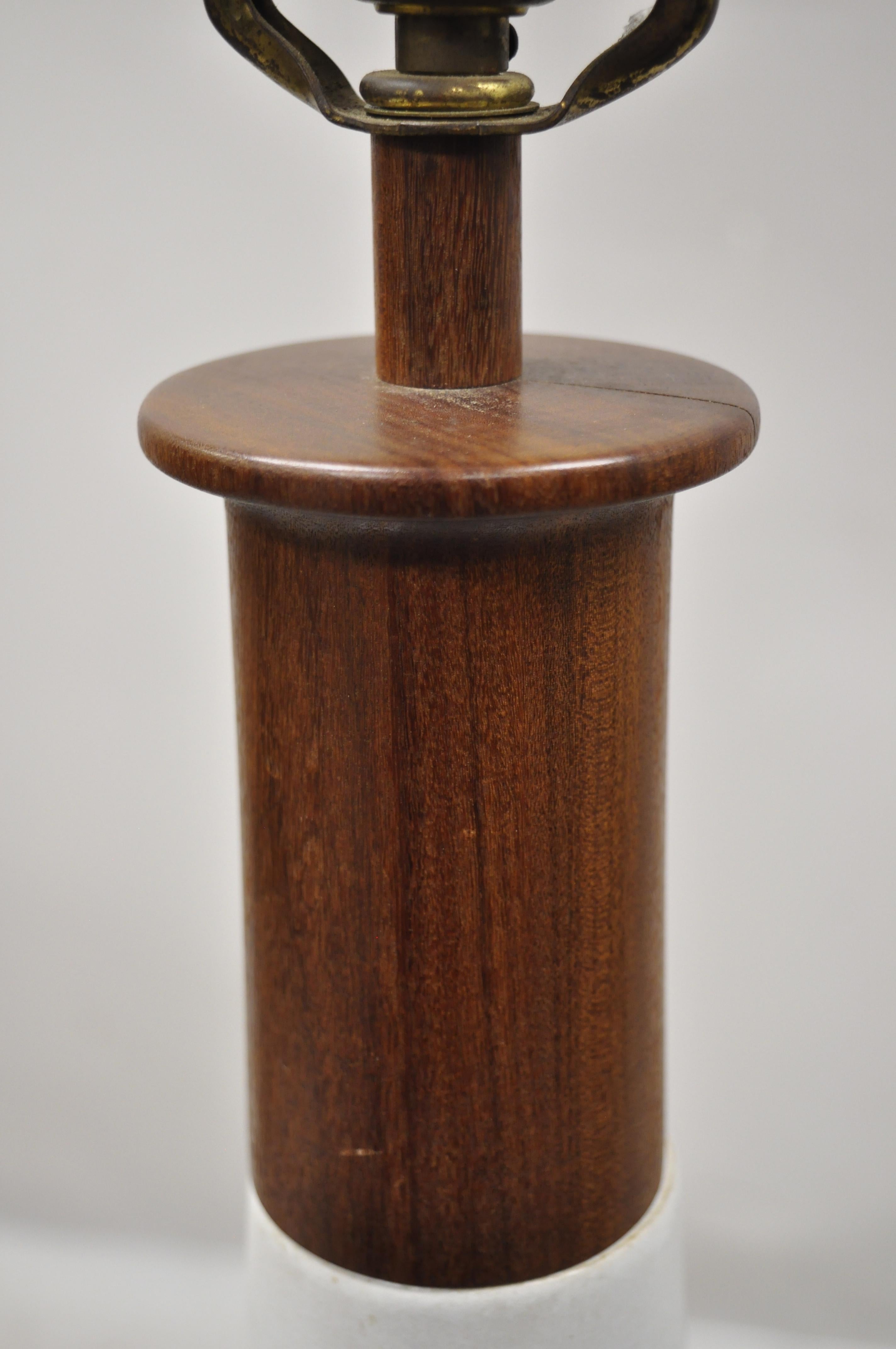 20th Century Vintage Gordon Martz for Marshall Studios Tall Ceramic Pottery Teak Table Lamp