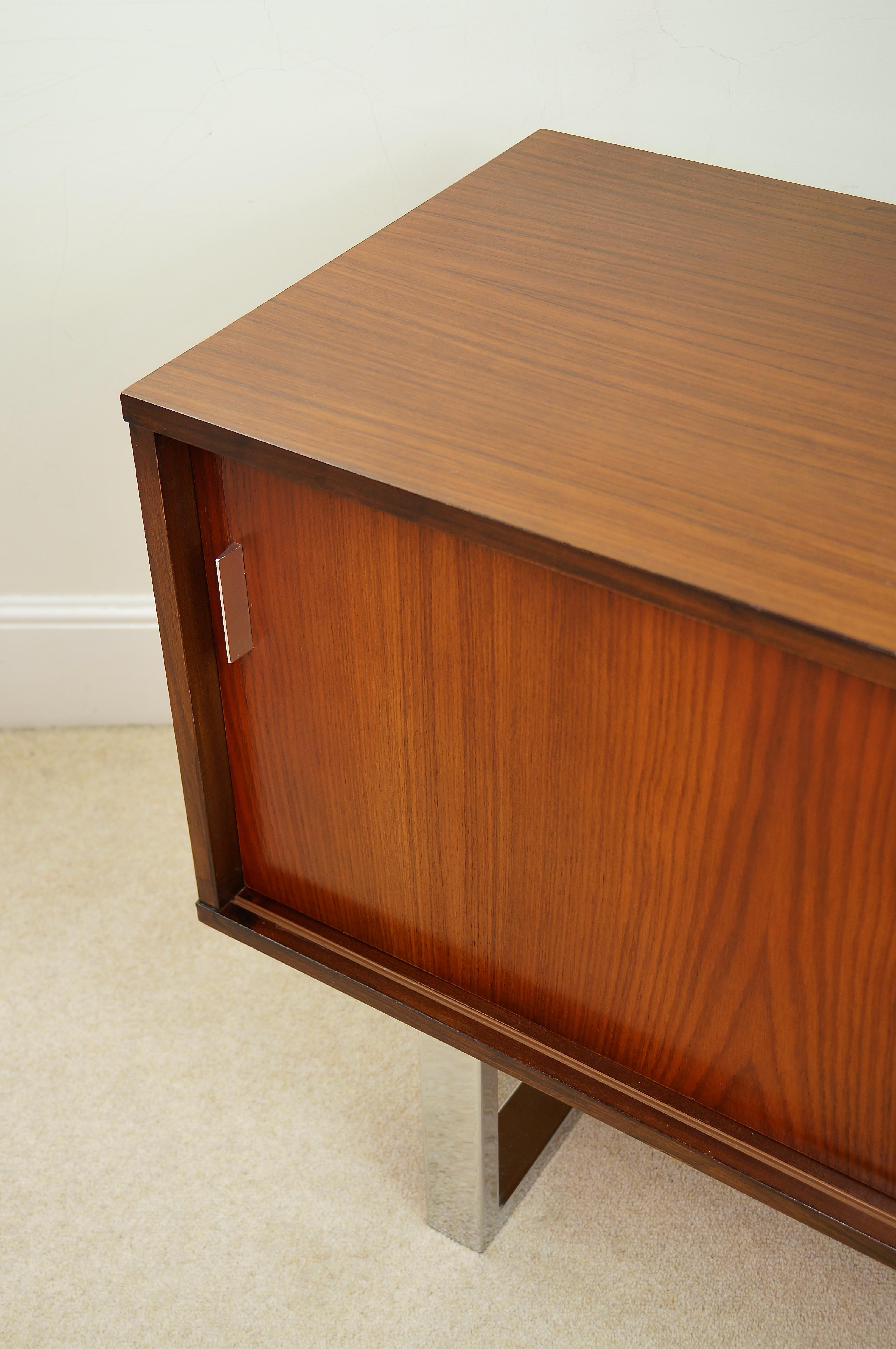 Vintage Gordon Russell Rosewood & Chrome Sideboard / Credenza, Retro Cabinet 5