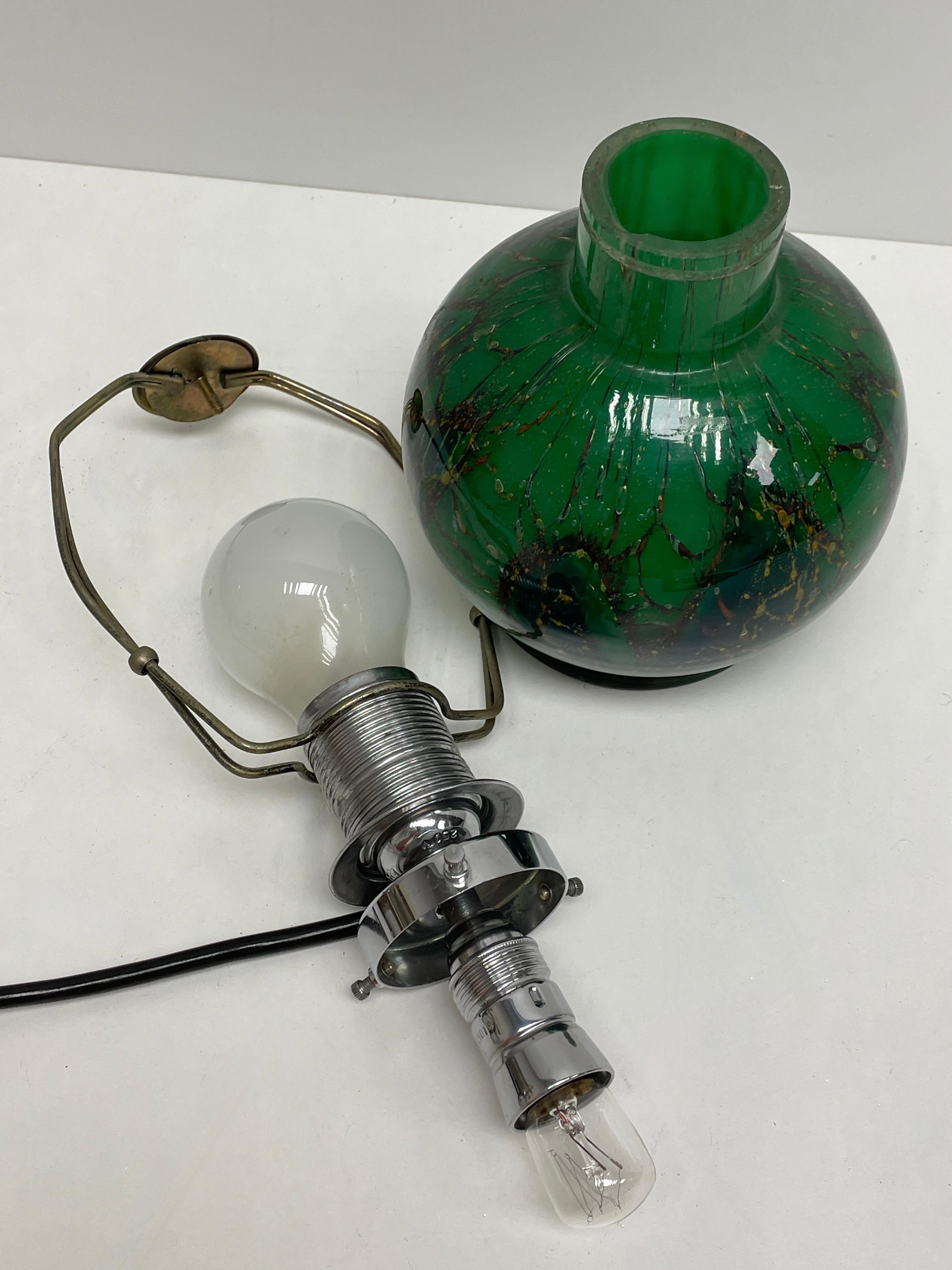 Wunderschöne Vintage-Tischlampe aus WMF Ikora-Glas, Vintage, deutsches Art déco, 1930er Jahre im Angebot 2