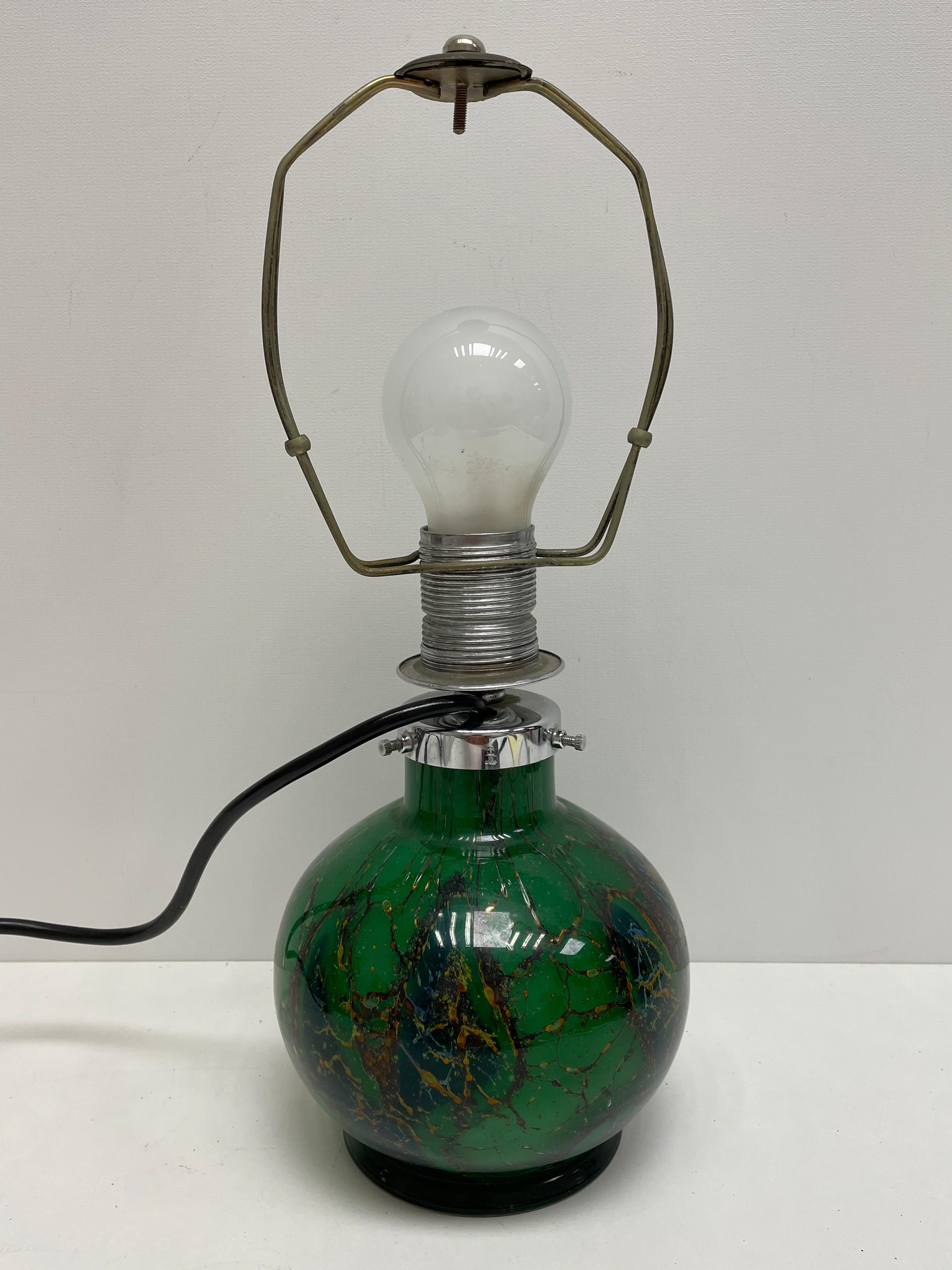 Art Glass Vintage Gorgeous WMF Ikora Glass Table Lamp Foot, Vintage German Art Deco, 1930s For Sale
