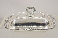 Vintage Gorham Black Starr Silver Plated Lidded Vegetable Serving Platter Dish