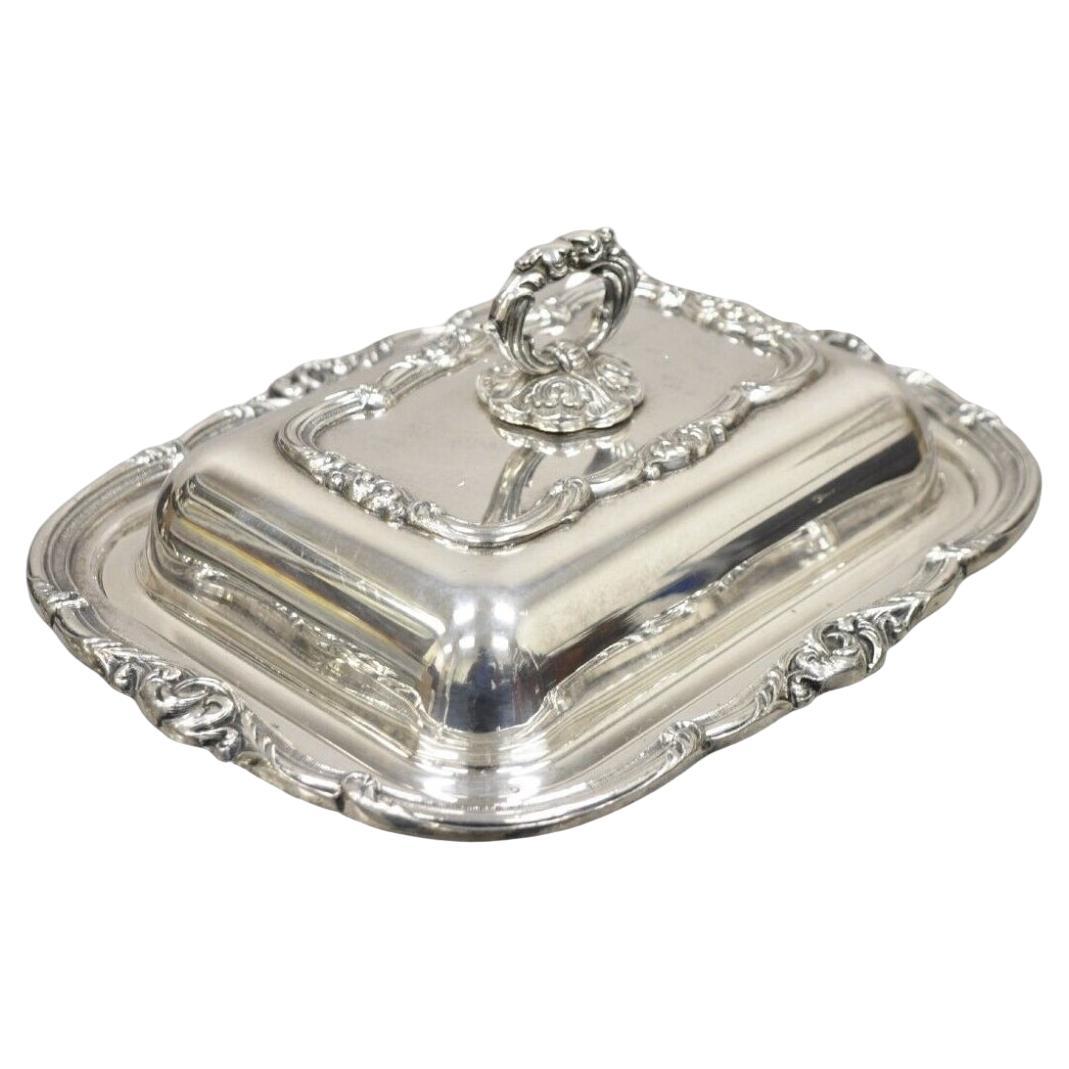 Vintage Gorham Black Starr Silver Plated Lidded Vegetable Serving Platter Dish For Sale