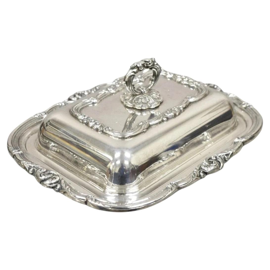Vintage Gorham Black Starr Silver Plated Lidded Vegetable Serving Platter Dish For Sale