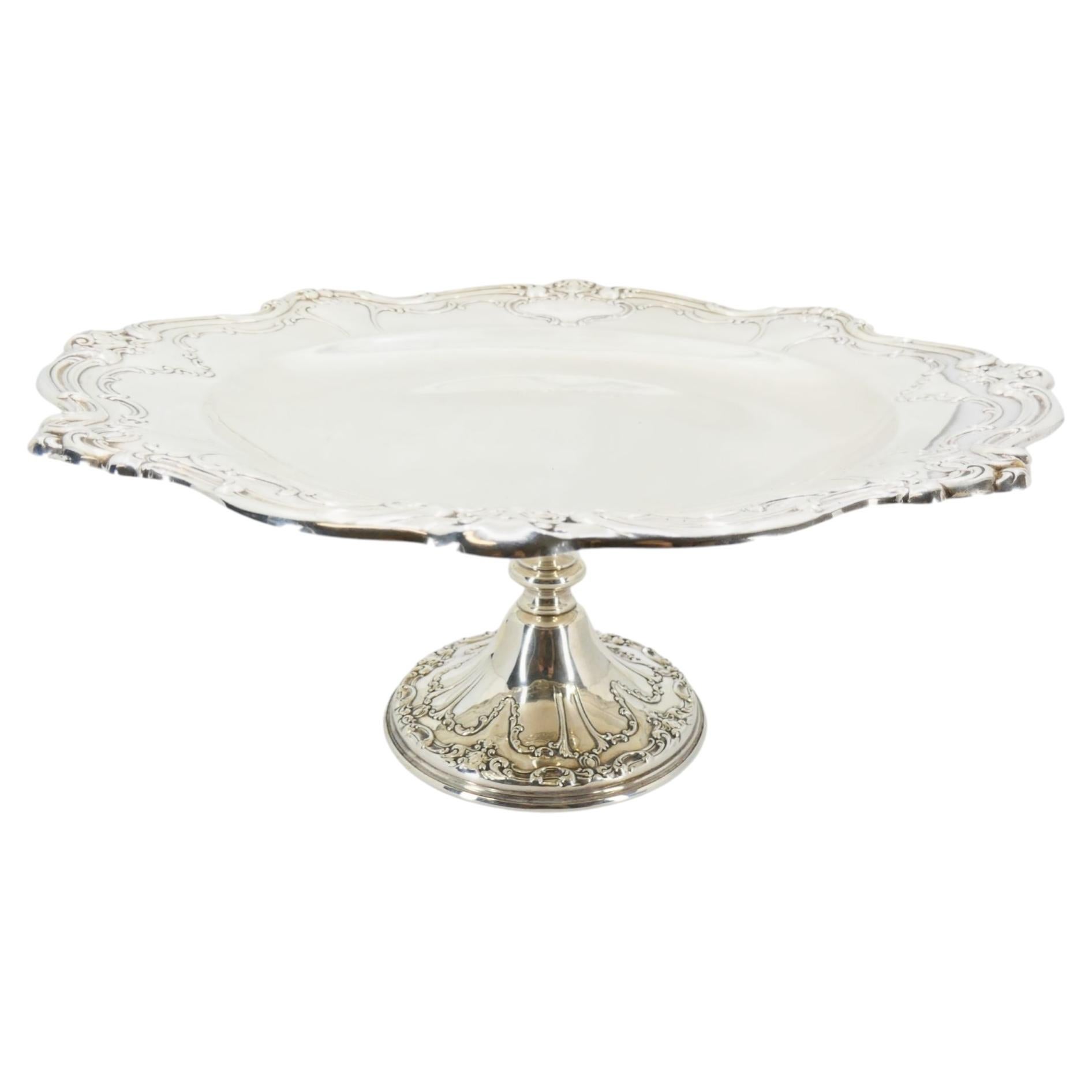 Vintage Gorham Chantilly Sterling Silver Pedestal Platter