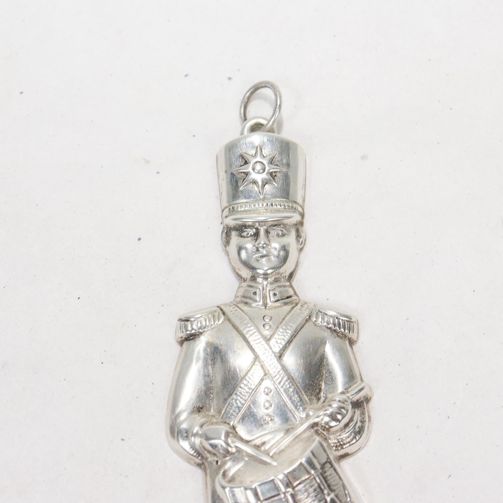 Women's or Men's Vintage Gorham Co Sterling Silver Drummer Christmas Ornament No. 80 For Sale