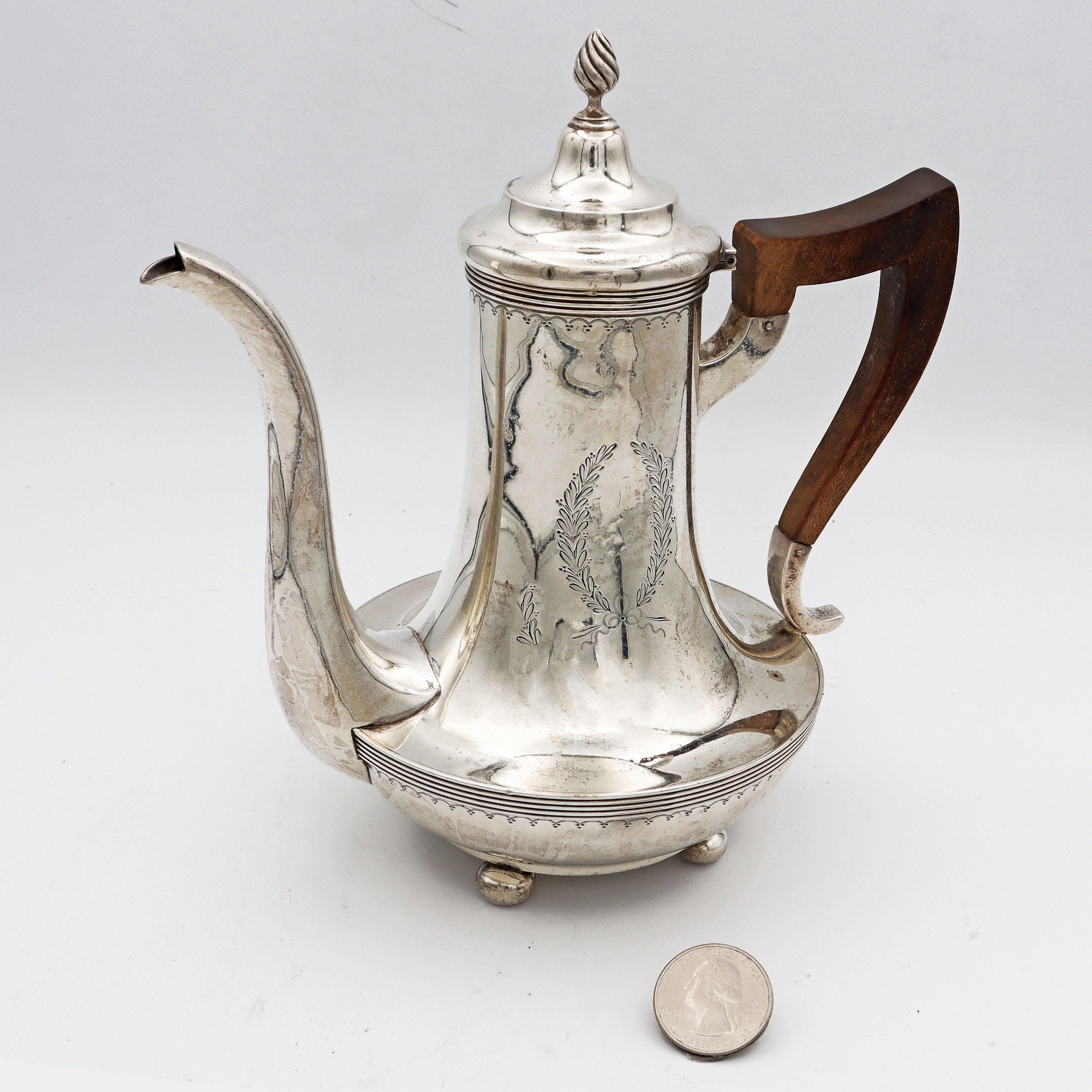 Vintage Gorham & Co Sterling Silver Manico in legno per tè/caffè NO MONO in vendita 1