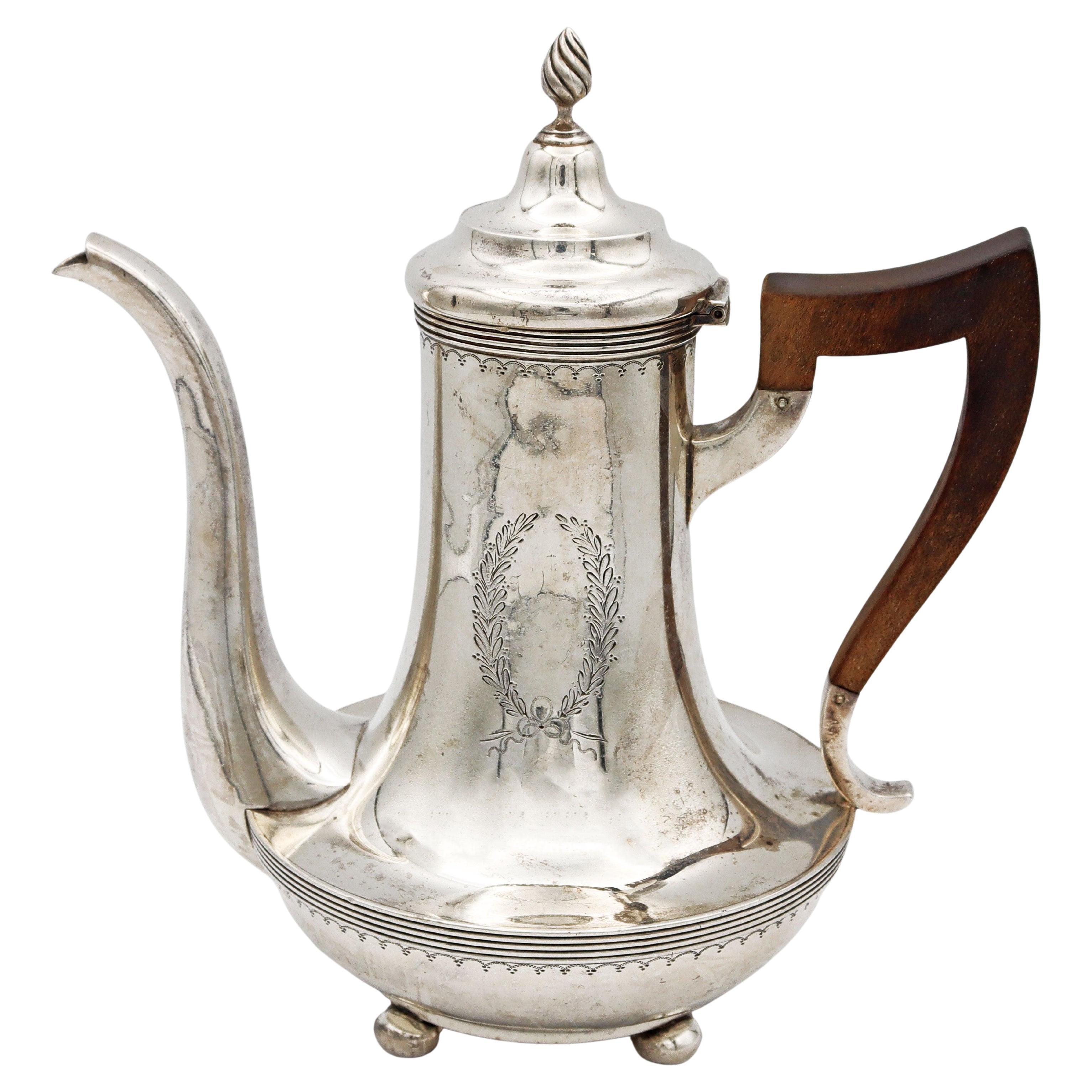 Vintage Gorham & Co Sterling Silver Wood Handle Tea/Coffee Pot NO MONO