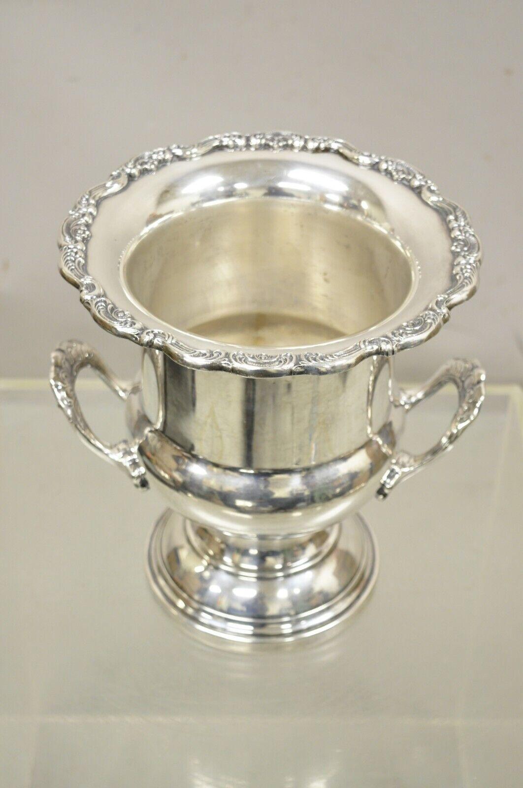 Vintage Gorham Heritage Silver Plated Trophy Cup Champagne Chiller Ice Bucket. Does not include removable interior liner.
Circa  Mid to Late 20th Century. Measurements: 10