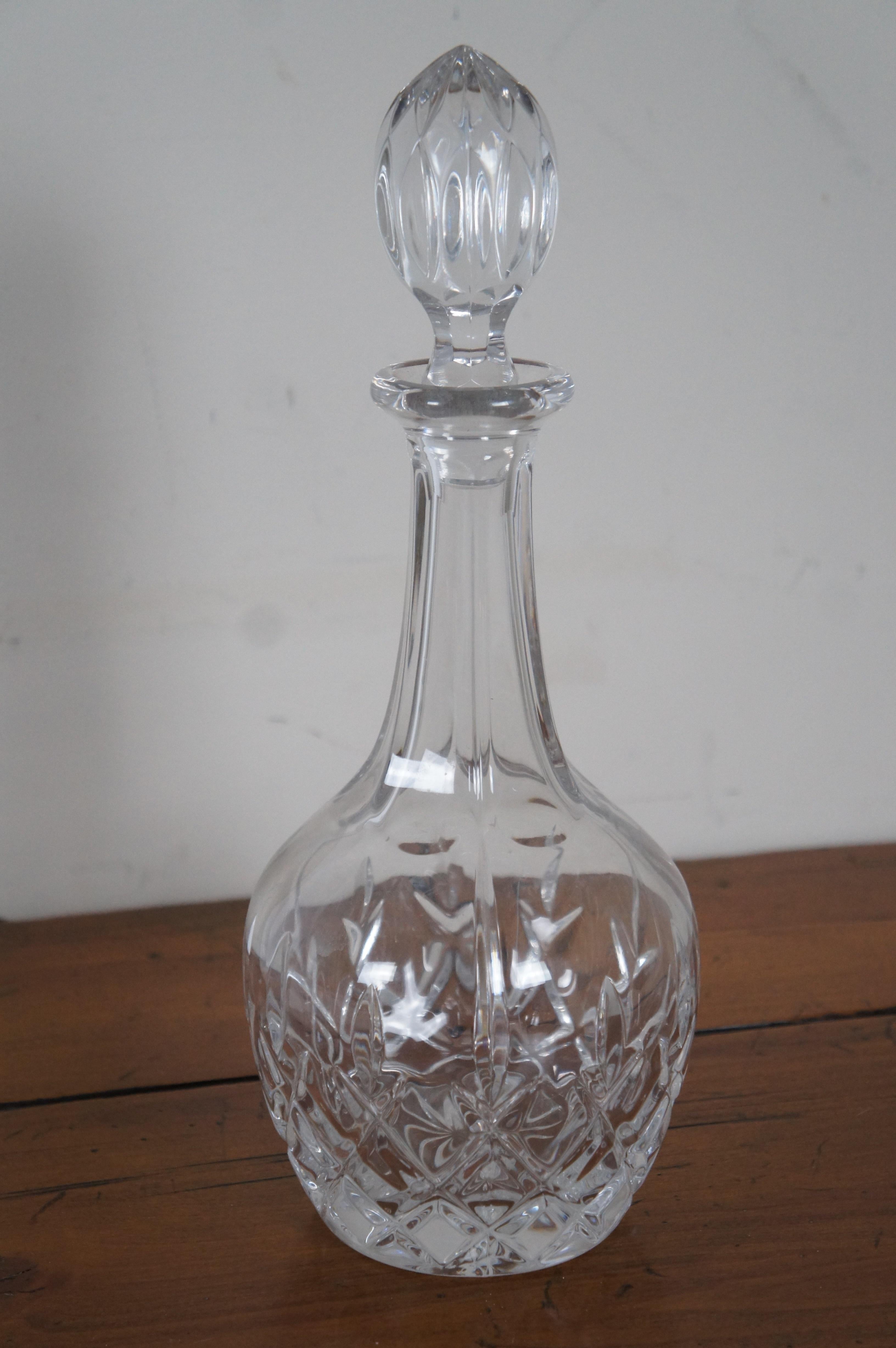 Vintage Gorham King Edward Cut Crystal Wine Decanter & Stopper Barware Spirits For Sale 7