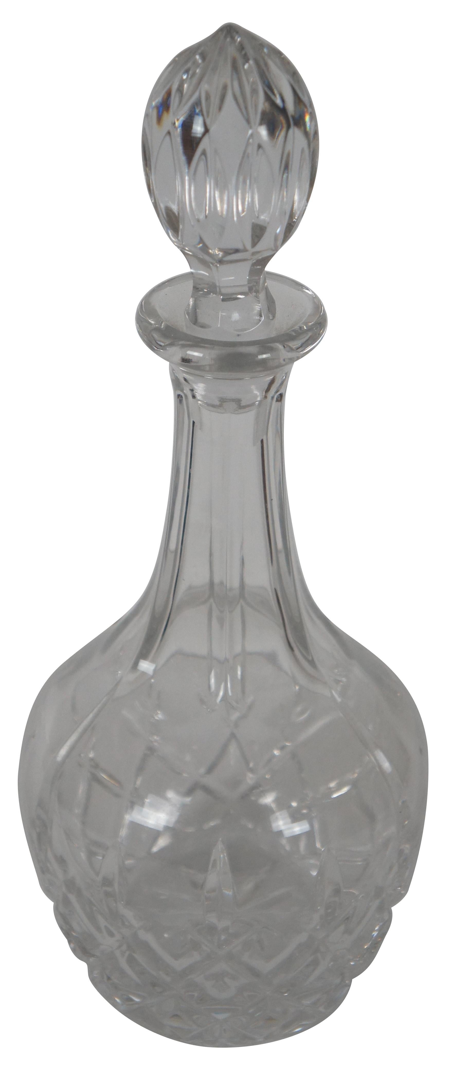 Vintage balloon shaped Gorham Kind Edward style cut crystal wine decanter with stopper.