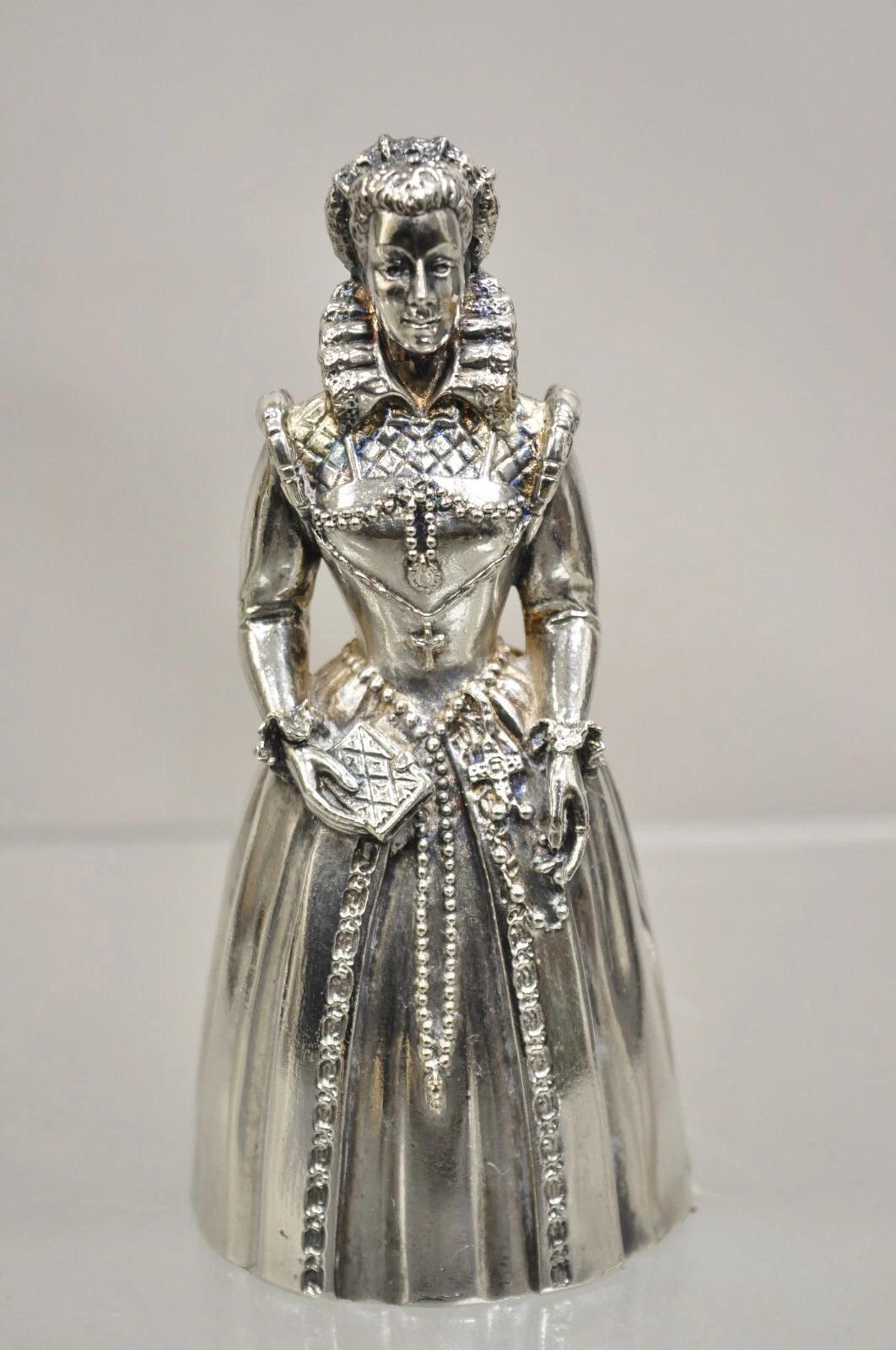 Vintage Gorham Silver Plated Bronze Bells Women Who Changed History - Set of 6 In Good Condition For Sale In Philadelphia, PA