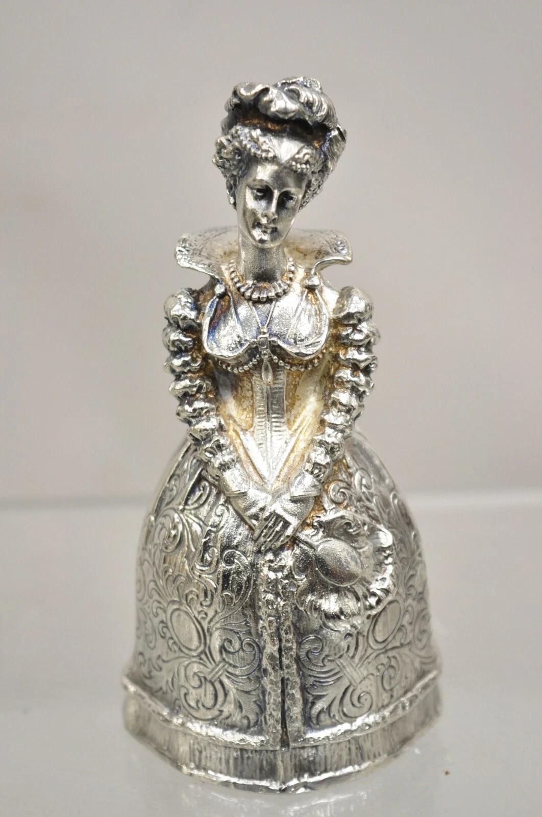 20th Century Vintage Gorham Silver Plated Bronze Bells Women Who Changed History - Set of 6 For Sale