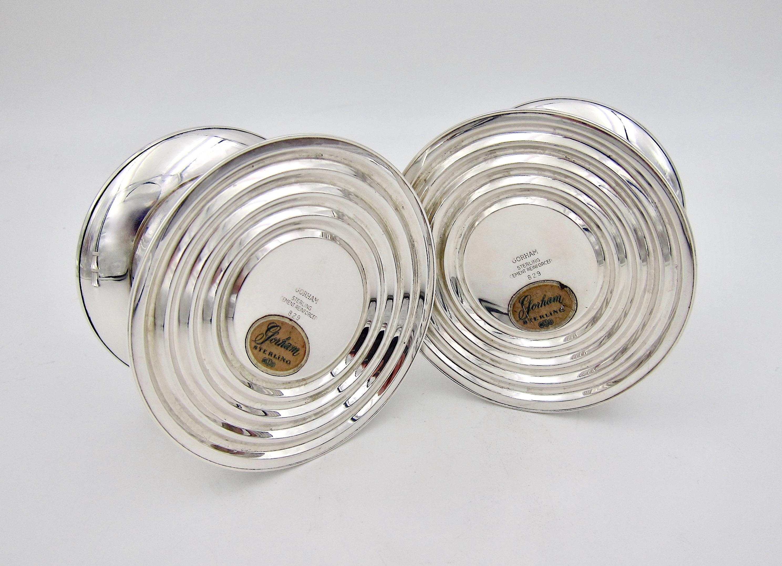 Vintage Gorham Stackable Sterling Silver Candleholders, Set of Four 4
