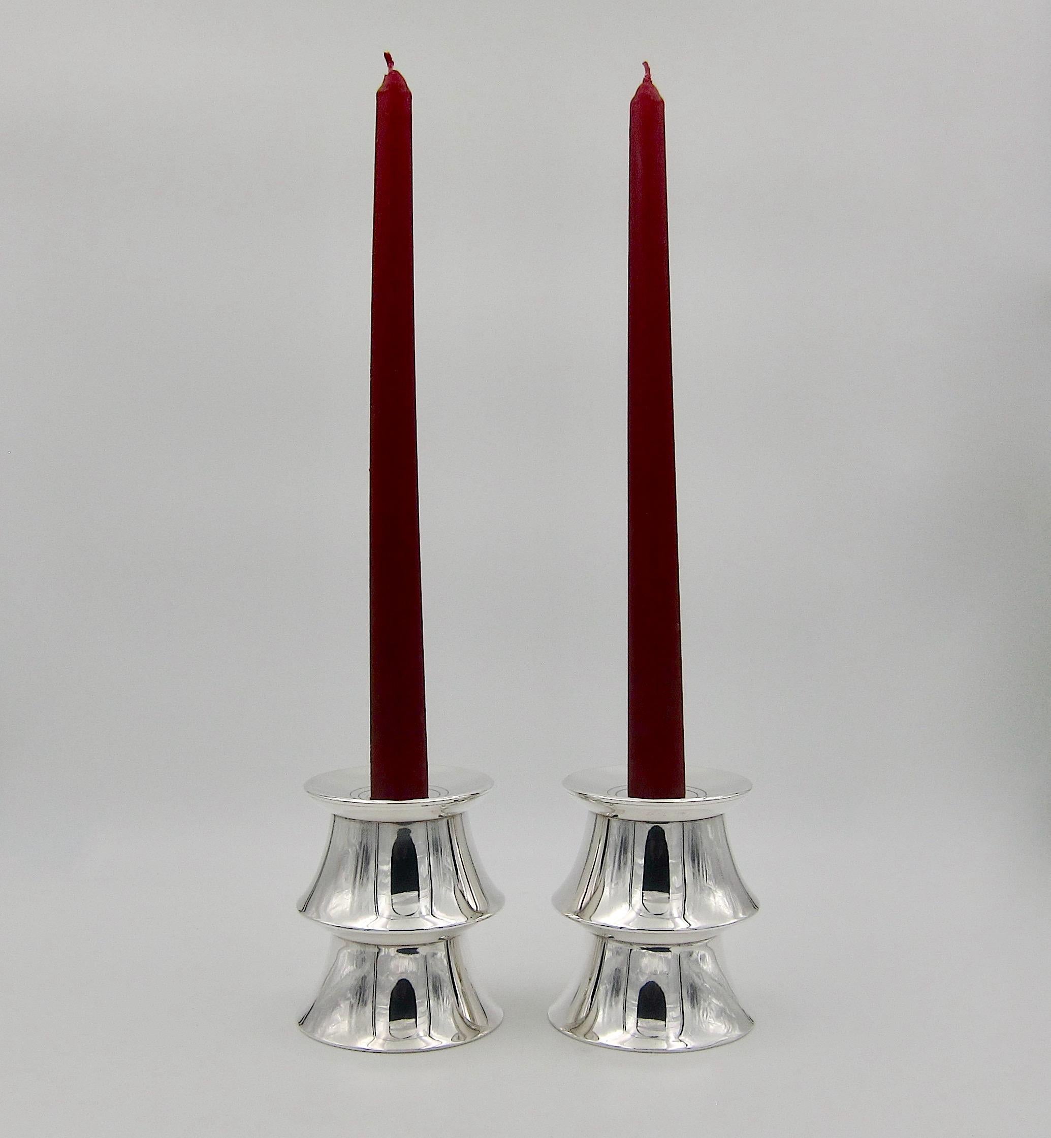 American Vintage Gorham Stackable Sterling Silver Candleholders, Set of Four