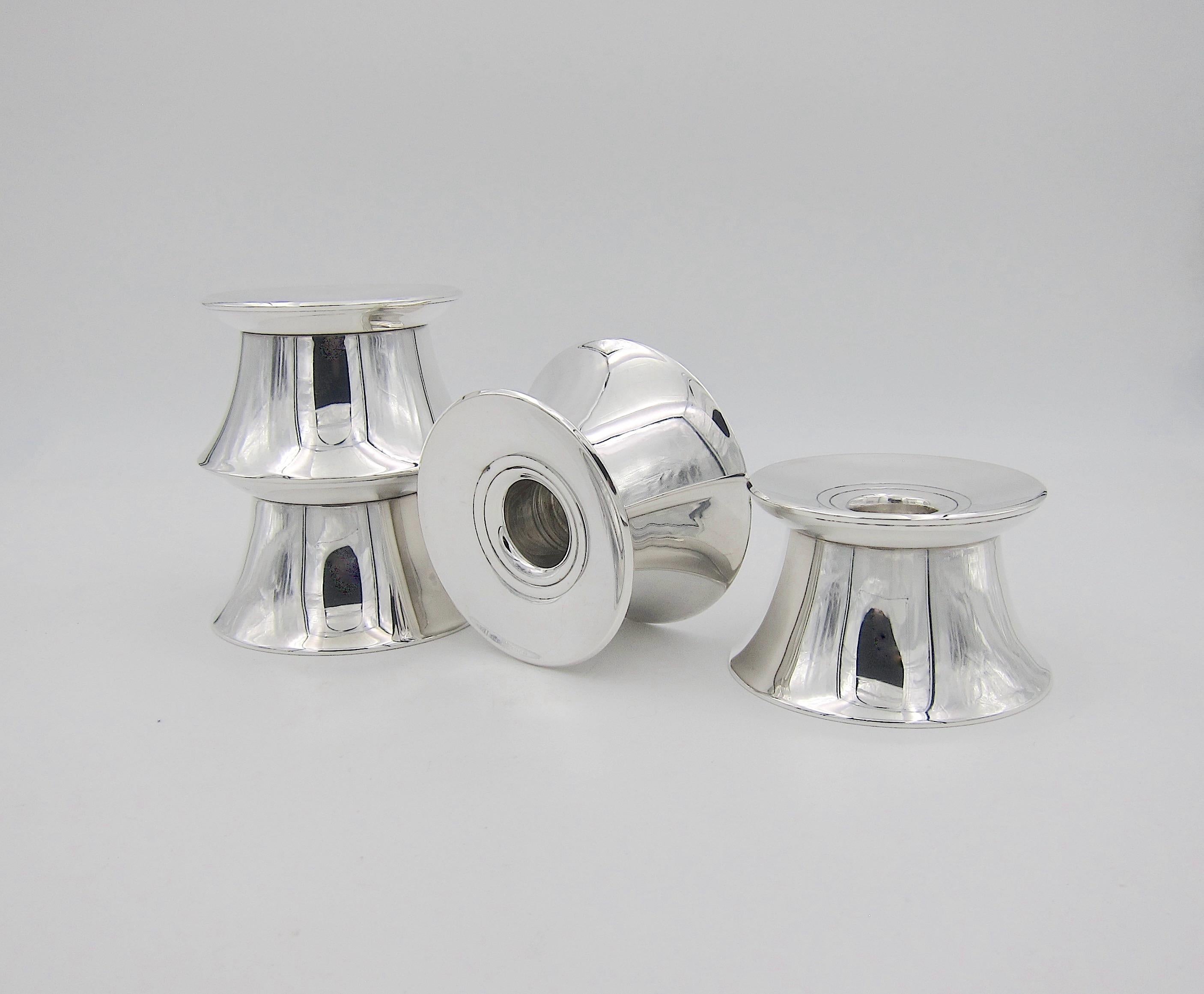 20th Century Vintage Gorham Stackable Sterling Silver Candleholders, Set of Four