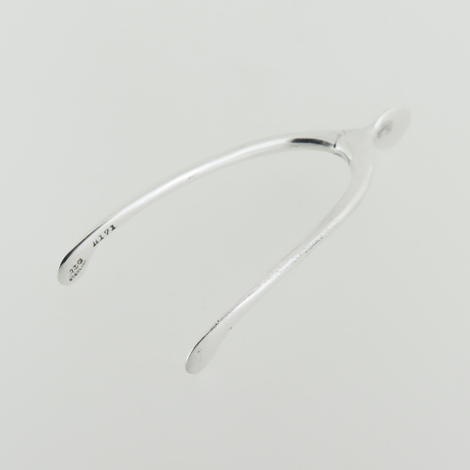Unknown Vintage Gorham Sterling Silver Figural Wishbone Sugar Tongs For Sale