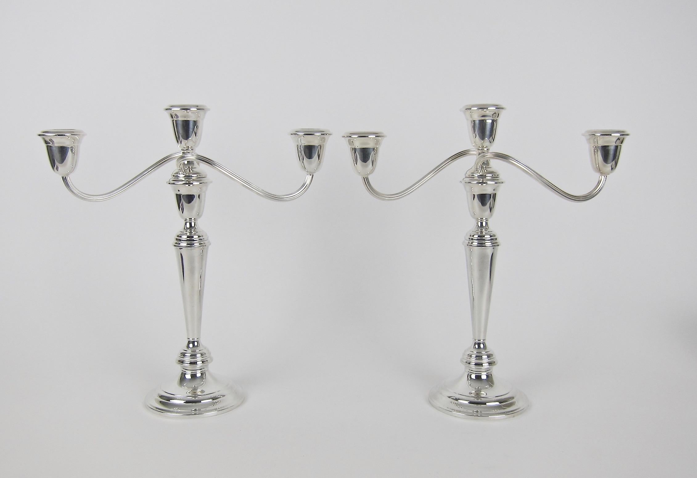 newport sterling silver candlesticks