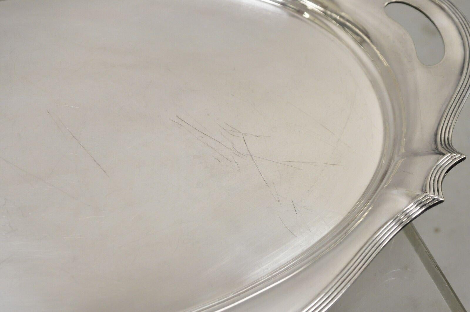 Vintage Gorham Y1038 Bandeja Art Decó plateada con dos asas de 25 pulgadas en venta 1