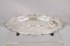 Vintage Gorham YC1620 Oval Silver Plated Meat Cutlery Serving Platter Tray
