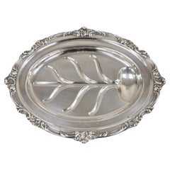 Vintage Gorham YC1620 Oval Silver Plated Meat Cutlery Serving Platter Tray