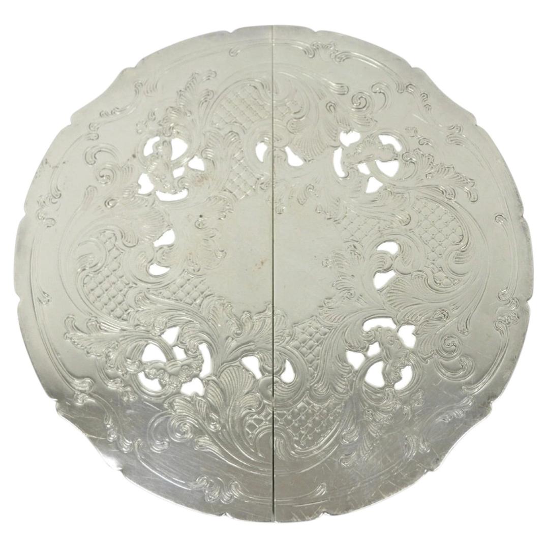 Vintage Gorham YC49-1 Victorian Silver Plated Expanding Pot Trivet Hot Plate For Sale