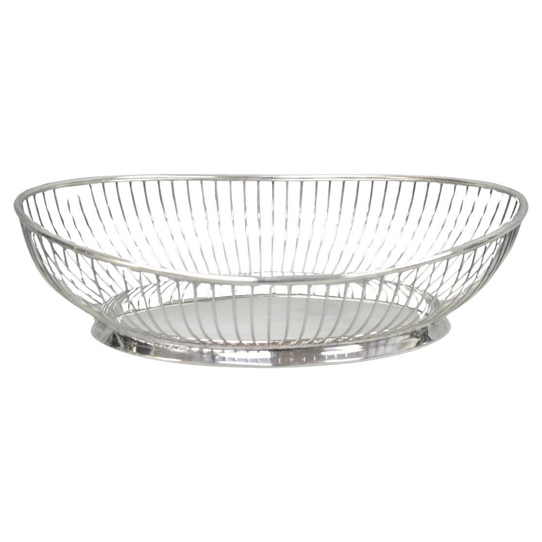 Vintage Gorham YC743 English Victorian Silver Plated Wire 11" Bread Fruit Basket