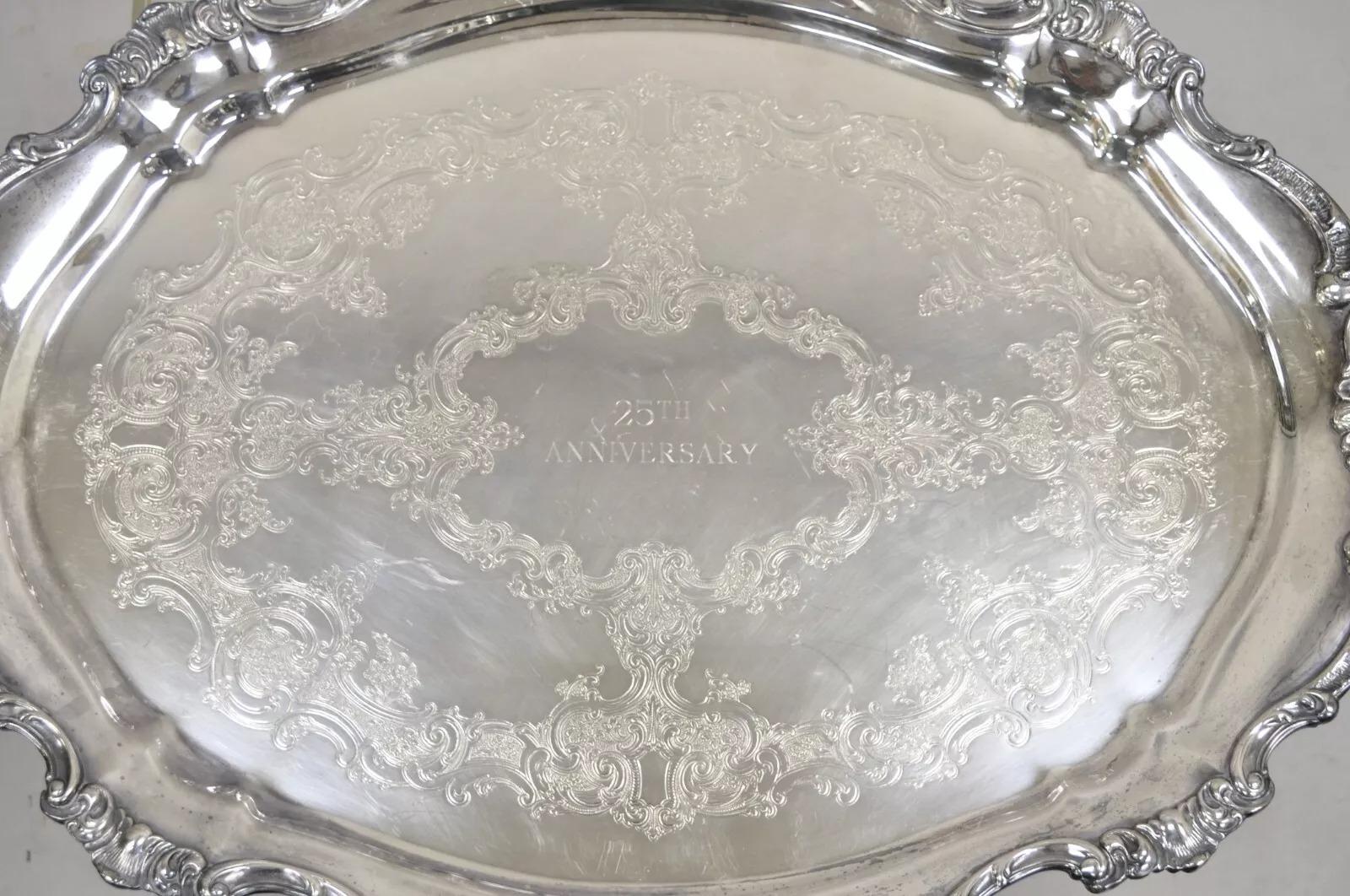 Vintage Gorham YC777 Bandeja Victoriana Plateada 