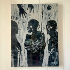 Vintage Gothic Abstract Painting on Canvas