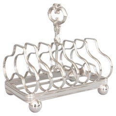 Vintage Gothic English Silver Plate Toast Rack