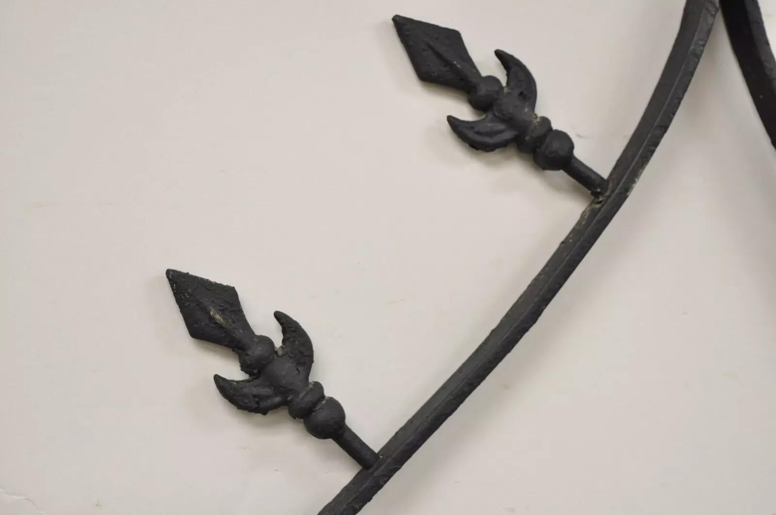 Vintage Gothic Renaissance Large Wrought Iron Metal Arched 