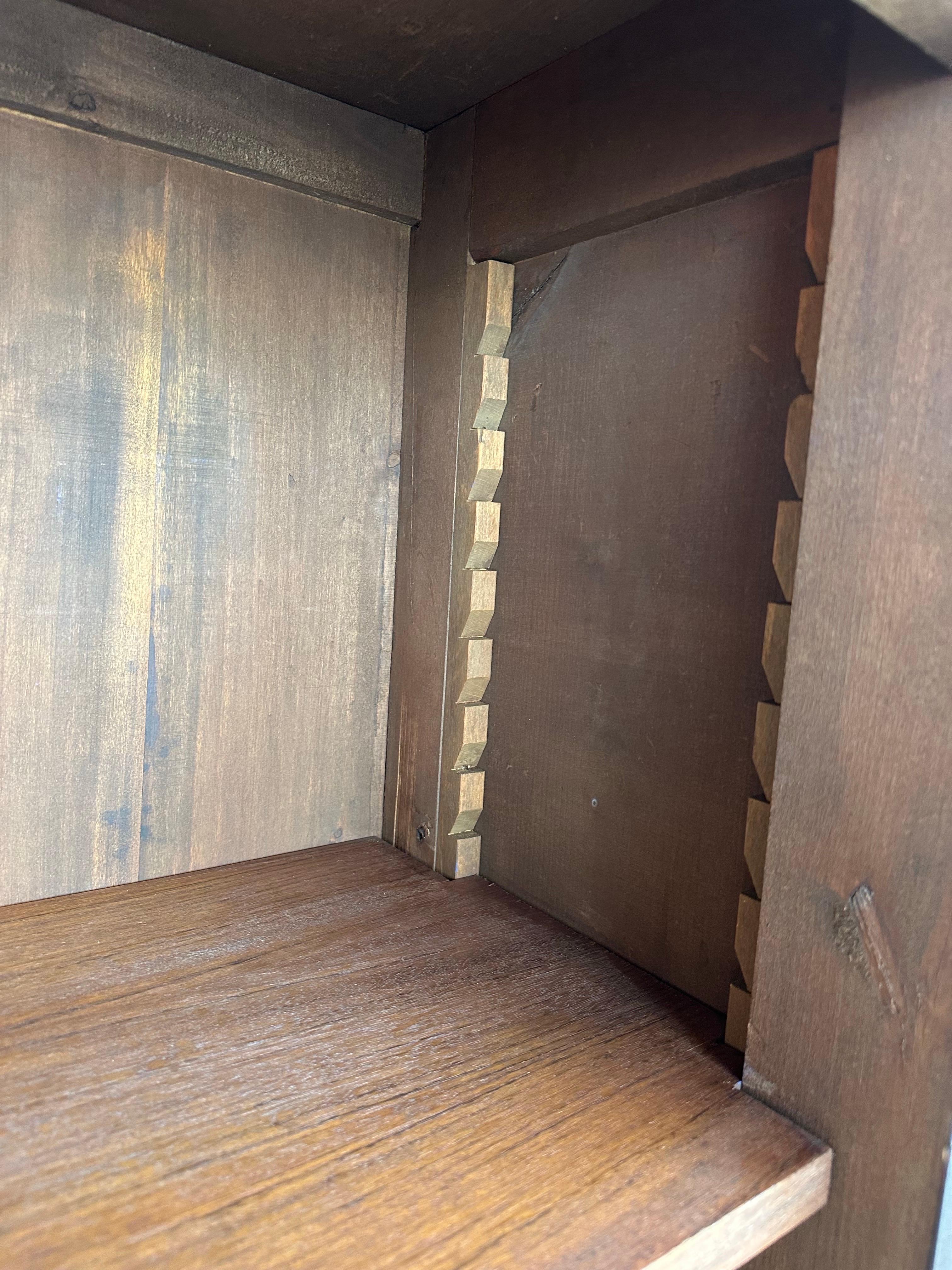 Vintage Gothic Revival Carved Wood Cabinet 3