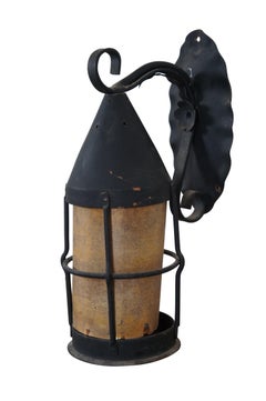 Vintage Gothic Scrolled Iron Wall Hanging Storybook Lantern Sconce Light 12"