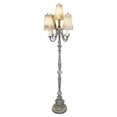 Retro Gothic Style Ornate Metal 5 Light Candelabra Floor Lamp 
