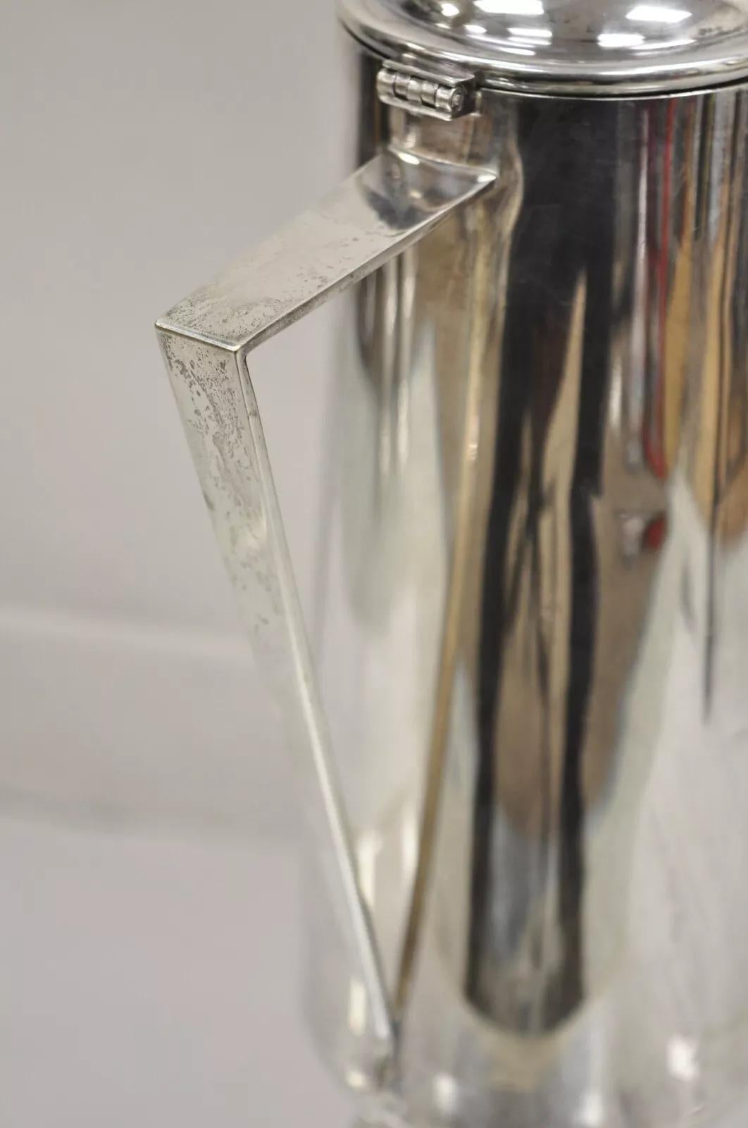 Vintage Gothic Style Religious Silver Plated Tall Church Pitcher with Cross In Good Condition For Sale In Philadelphia, PA