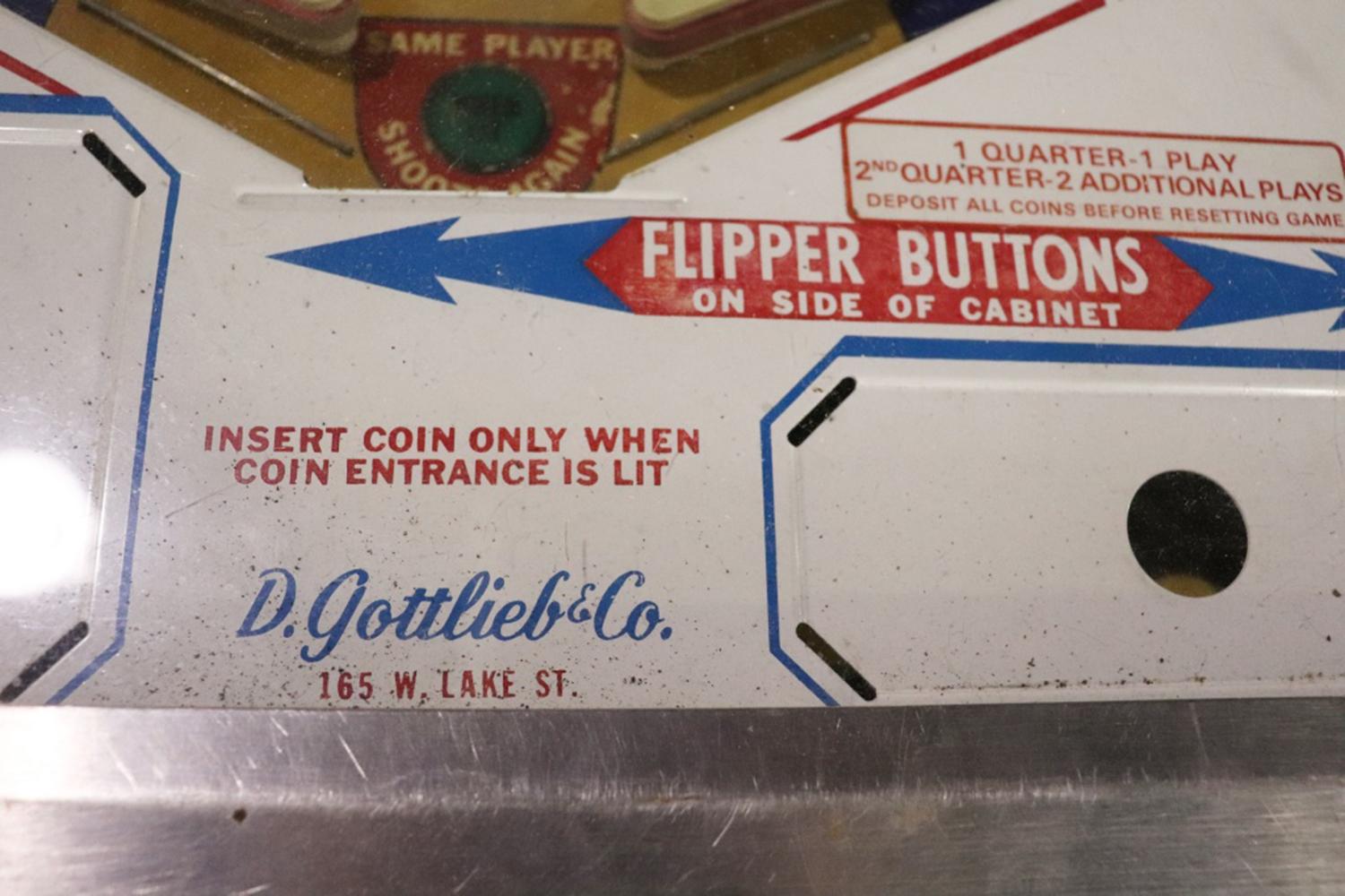 Mid-20th Century Vintage Gottlieb Pioneer Pinball Machine 