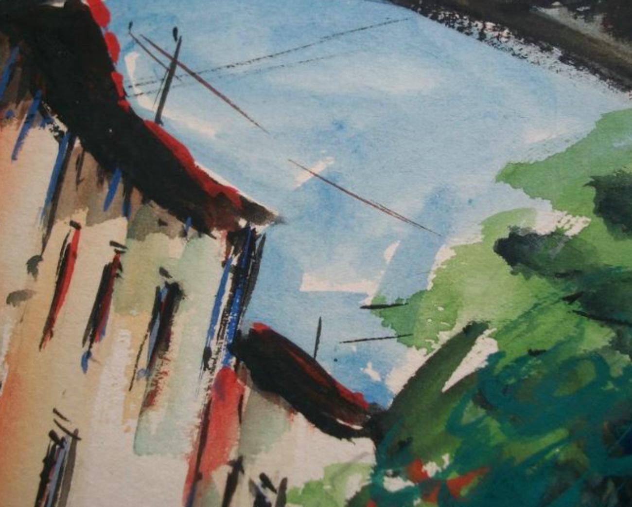 Vintage Gouache und Aquarell auf Papier - wahrscheinlich für den touristischen Markt - signiert 'Pepe' verso - ungerahmt - Spanien - ca. 1970er Jahre.

Ausgezeichneter Vintage-Zustand - kein Verlust - keine Beschädigung - keine Restaurierung -