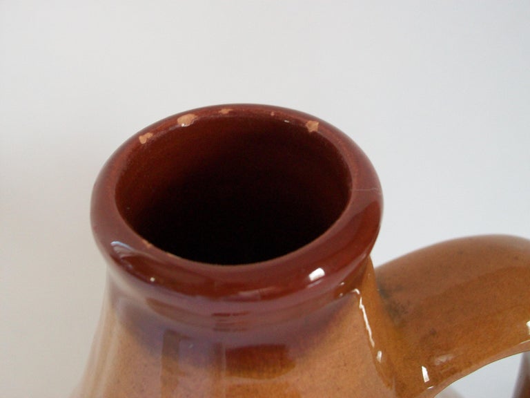 Vintage Gouda Pottery Jug with Stopper, Hand Painted, Holland, 20th