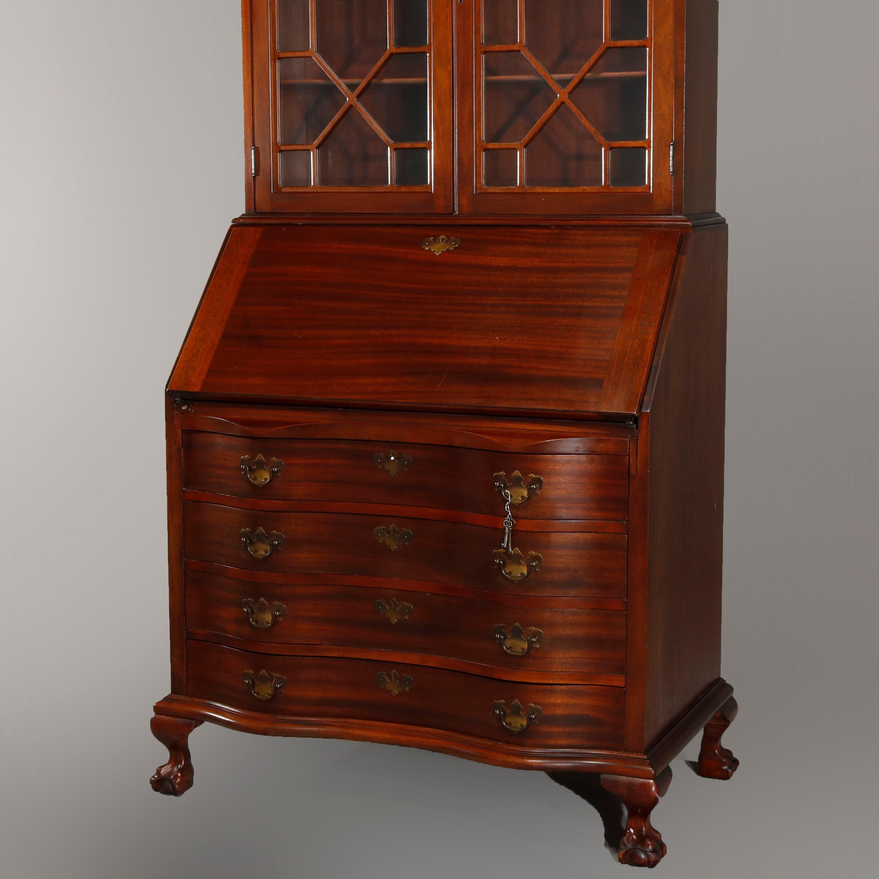 American Vintage Governor Winthrop Mahogany Secretary by Maddock Colonial, circa 1930