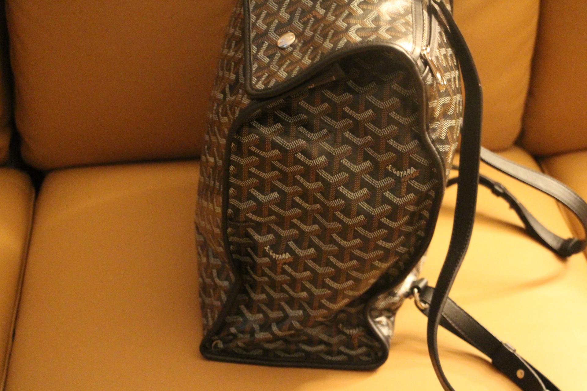 Vintage Goyard Foldable Steamer Bag in Chevron Canvas, Goyard Backpack Bag 1